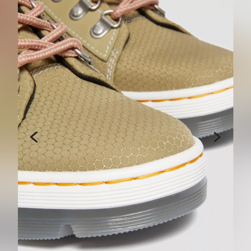 Brand New Dr. Martens Combs Women Poly & Leather Pale Olive Lace-Up Boots, Sz 7 - Picture 5 of 9